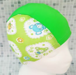 Зайчата зеленые Текстильная шапочка для плавания