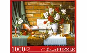 Masterpuzzle. ПАЗЛЫ 1000 элементов. ЦВЕТЫ И СКРИПКА (арт. АЛМП1000-6918)