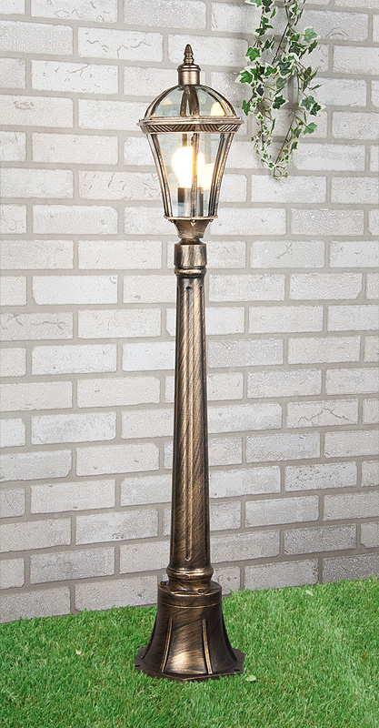 Уличный светильник на столбе Elektrostandard Capella F черное золото