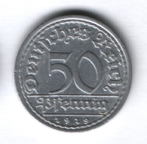 50 пфеннигов 1919 года Германия