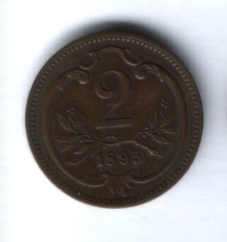 2 геллера 1895 года Австро-Венгрия XF