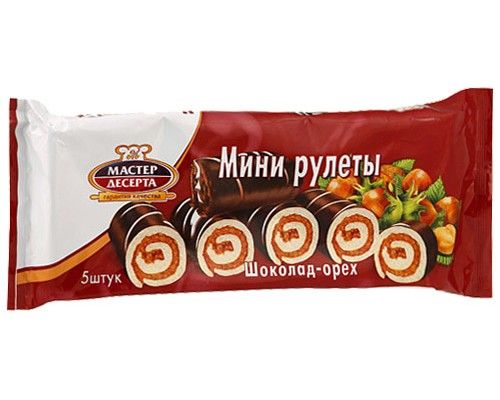 Мини-рулеты Мастер Десерта с кремовой шоколадно-ореховой начинкой 175г