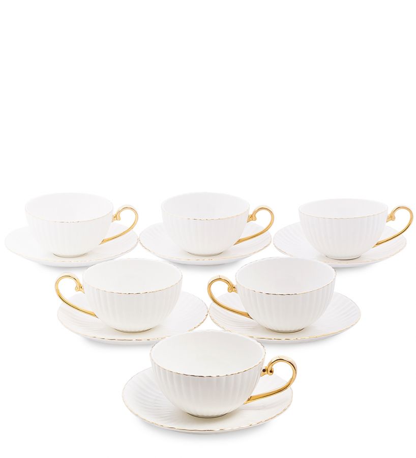 Чайный набор на 6 персон "Тоскана" белый, 12 пр. (AS-76)