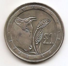 50 лет ФАО 1 фунт Кипр 1995