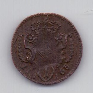 1 пфенниг 1765 года XF Редкий тип Австрия