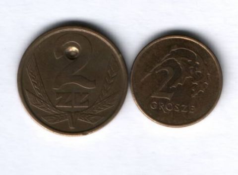 Набор монет Польша 1986-2007 гг. 2 шт.