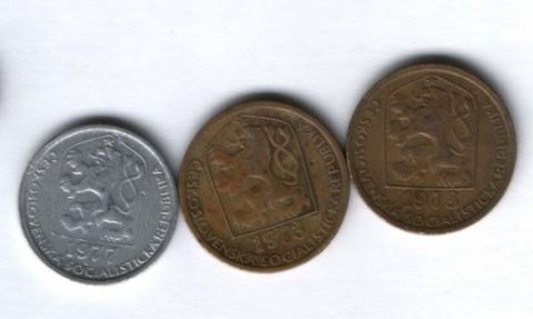 Набор монет Чехословакия 1973-1978 гг. 3 шт.