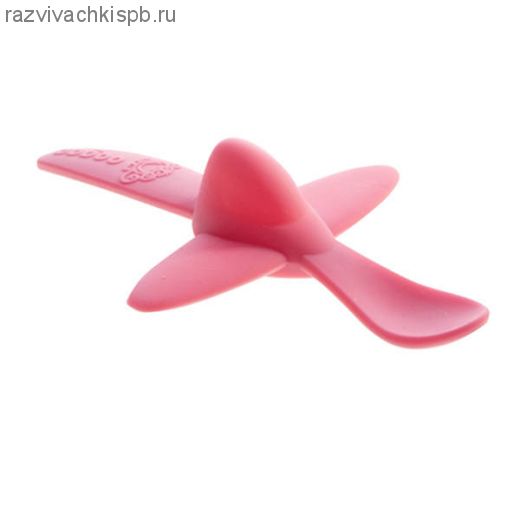 Ложка Розовая в форме Самолета 18 см.
