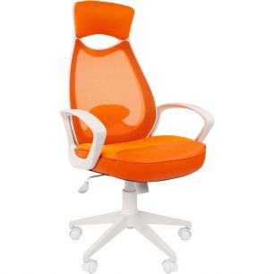 Офисное кресло Chairman 840 TW16TW-66 Оранжевый/ Белый пластик