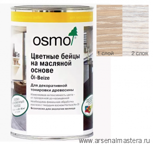 Цветные бейцы на масляной основе для тонирования деревянных полов Osmo Ol-Beize 3501 белый прозрачный 0,125 л Osmo-3501-0,125 15100806