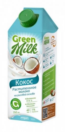 Green milk Молоко растительного происхождения "Кокос" 750 мл