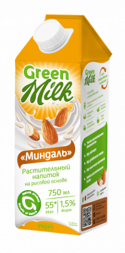 Süd Green Milk «Badam» düyü əsaslı bitki içkisi 750 ml