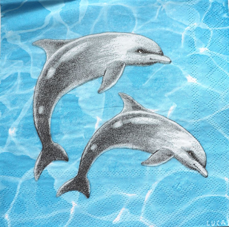 Салфетка бумажная 30*30 Дельфины