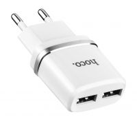 Сетевое зарядное устройство Hoco C12 2 USB (2,4 A) (white)