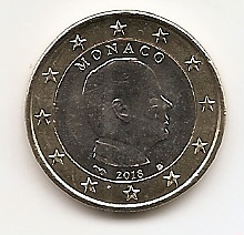 1 евро Монако 2018 регулярная UNC