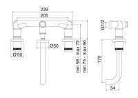 Treemme X-CHANGE смеситель для раковины 7252XR схема 1