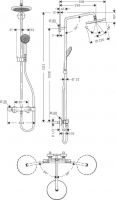 Душевая система Hansgrohe Croma Showerpipe 220 1jet 27185000 схема 1