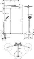 Душевая система Hansgrohe Raindance Select S Showerpipe 300 2jet 27133 схема 2