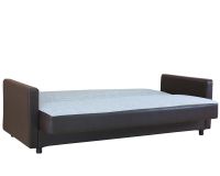 Диван-кровать Классика Д шенилл серый+экокожа коричневый