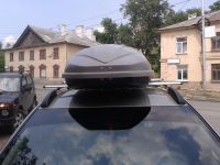 Автомобильный бокс на крышу Avatar EURO, 460 литров, двусторонний, серый матовый