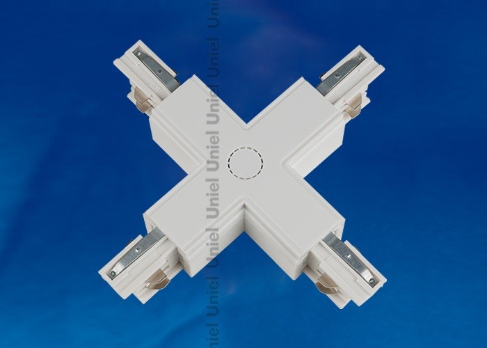 Соединитель для шинопроводов Х-образный Uniel белый UBX-A41 WHITE