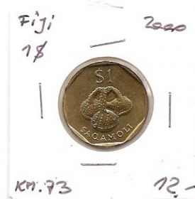 Национальный сосуд для воды Saqamoli 1 доллар Фиджи 2000 (Регулярный выпуск)