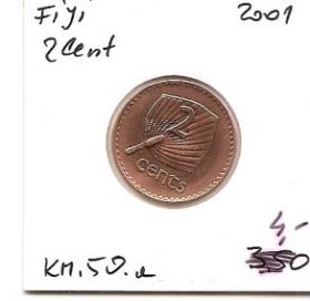 Пальма (Регулярный выпуск) 2 цента Фиджи 2001