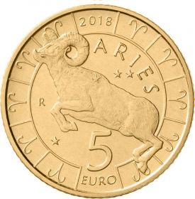 Знак Зодиака Овен 5 евро Cан-Марино 2018 на заказ
