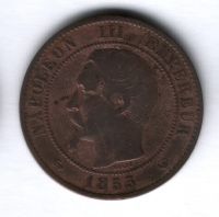 10 сантимов 1855 года W Франция