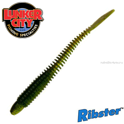 Мягкие приманки Lunker City Ribster 3''75мм / упаковка 12 шт / цвет:  Green Pumpkin-Watermelon #227