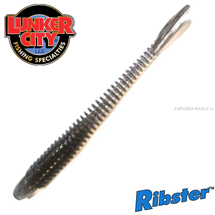 Мягкие приманки Lunker City Ribster 3''75мм / упаковка 12 шт / цвет:  Smoke Purple Pepper #221