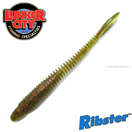Мягкие приманки Lunker City Ribster 3''75мм / упаковка 12 шт / цвет:  Watermelon Red Flake #144