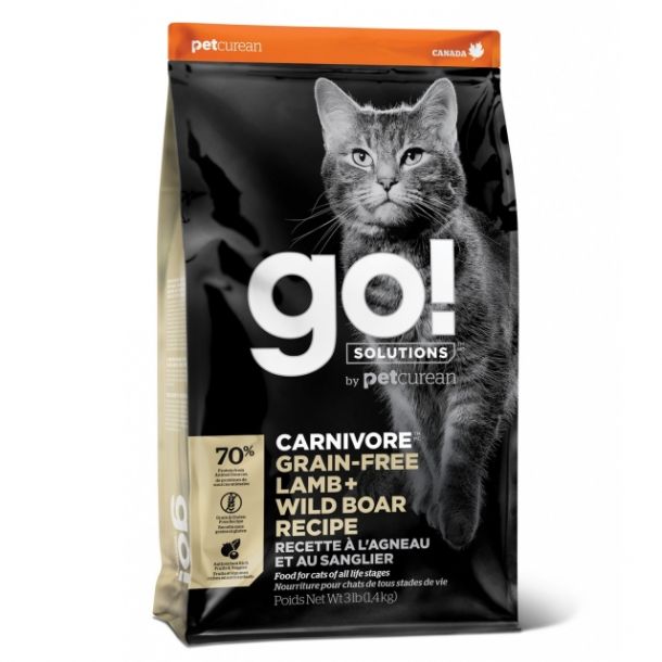 Корм сухой GO CARNIVORE GF Lamb + Wild Boar беззерновой корм для котят и кошек, с ягненком и мясом дикого кабана 1.4кг