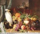 s1481. Still Life with Fruit and a Cockatoo