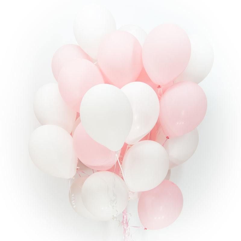 Гелиевый букет Бело-розовые шарики
