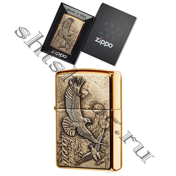 Zippo 20854 - Where Eagles Dare, (brushed brass)