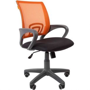 Кресло CHAIRMAN 696 GREY/ORANGE для оператора, серый пластик, сетка/ткань, цвет оранжевый/черный