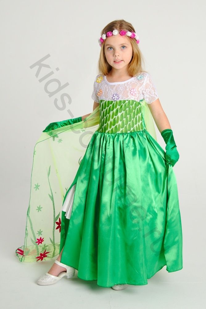 Зеленое платье принцессы Эльзы "Холодное Торжество" **GREEN**