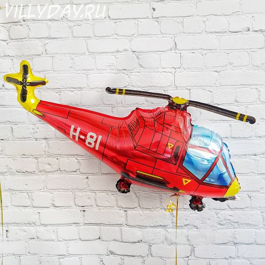 Шар (38''/97 см) Фигура, Вертолет, Красный