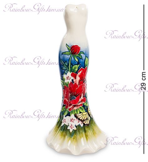 Ваза дамское платье White flowers "Pavone"