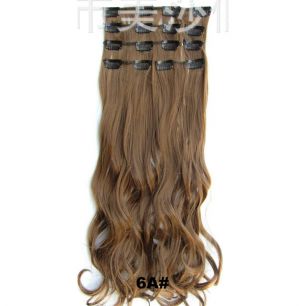 Искусственные волнистые термостойкие волосы на заколках №006A (55 см) - 7 прядей, 100 гр.