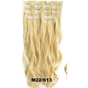 Искусственные волнистые термостойкие волосы на заколках №M022/613 (55 см) - 7 прядей, 100 гр.