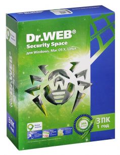 Dr.Web Security Space (+ Файрвол) 3 ПК / 1 год (электронная лицензия)