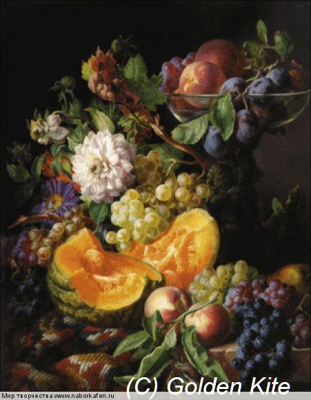 1641. Peaches, Plums, Grapes and Melon (small)