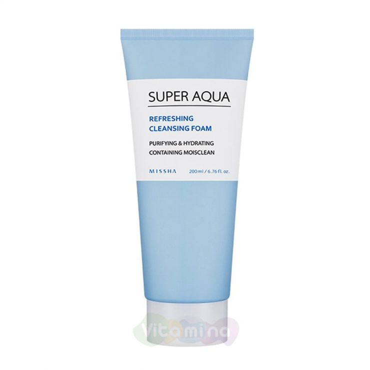 Missha Очищающая освежающая пенка для лица Super Aqua Refreshing Cleansing Foam, 200 мл