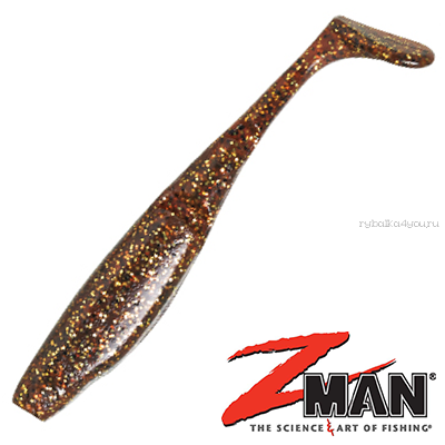 Мягкие приманки Z-Man Scented PaddlerZ 4'' 101 мм / упаковка 5 шт / цвет: 230 Rootbeer Gold (5 шт в уп)