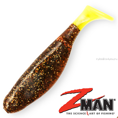 Мягкие приманки Z-Man Scented PogyZ 3'' 76 мм / упаковка 5 шт /цвет: 240 Rootbeer/Chart Tail