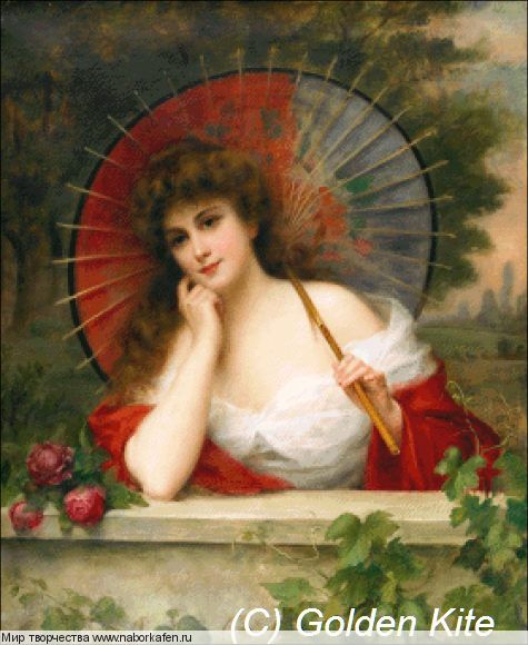 2025. Beauty with Parasol at a Garden Wall (small)