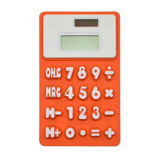Силиконовый Гибкий 8-Разрядный Калькулятор На Магните №256, Цвет Оранжевый