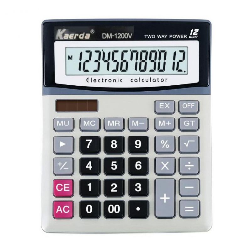 Настольный 12-Разрядный Калькулятор С Двойным Питанием Kaerda DM-1200V